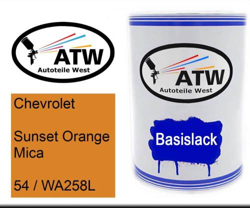 Chevrolet, Sunset Orange Mica, 54 / WA258L: 500ml Lackdose, von ATW Autoteile West.